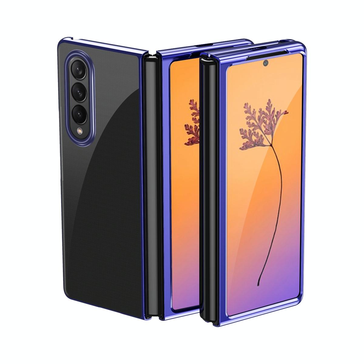 For Samsung Galaxy Z Fold4 5G Shockproof Clear Phone Case - Blue