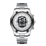 Waterproof Luminous Skeleton Watch - 30m - White Steel White