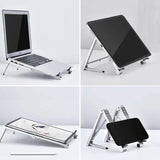Foldable Metal Laptop Stand for Cooling and Ergonomic - Silver - 45-Degree Angle