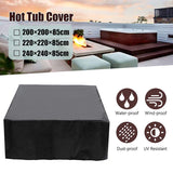 Waterproof Dustproof Protection Cover for Bathtub Pool Table & Chair - 231x231x30cm - Black - Close-Up Angle