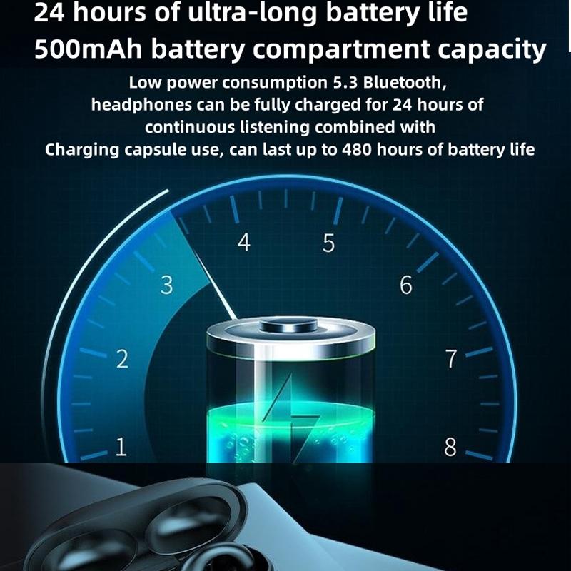 Wireless Noise-cancelling Bluetooth Earbuds with Led Display - Khaki