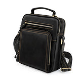 Men Crazy Horse Leather Crossbody Bag Durable & Stylish - Black - Extra Image