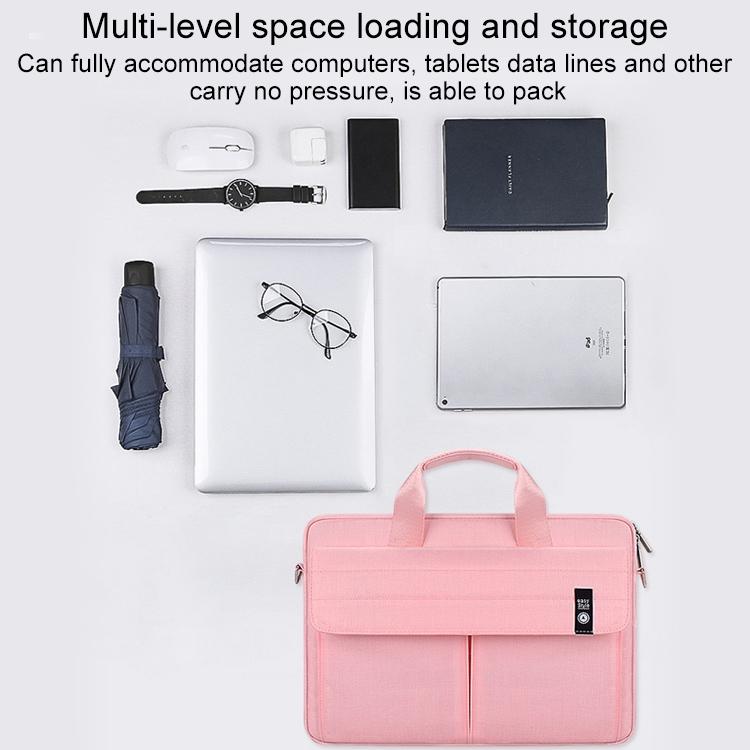 13.3 Inch Laptop Carrying Bag With Shoulder Strap - Handheld Briefcase Style - Grey