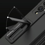 For Samsung Galaxy Z Fold4 5G Foldable Magnetic Hinged Case - Grey - Top-Down View