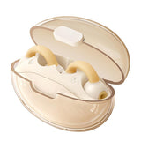 Wireless Bluetooth Earphone - Transparent Ear Clip - Ows Sports - Beige - Front View