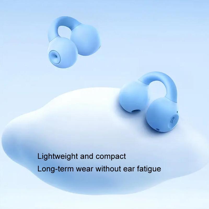 Wireless Bluetooth Earphone - Transparent Ear Clip - Ows Sports - Beige