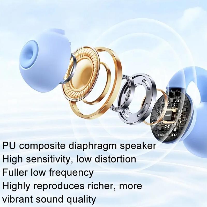 Wireless Bluetooth Earphone - Transparent Ear Clip - Ows Sports - Beige