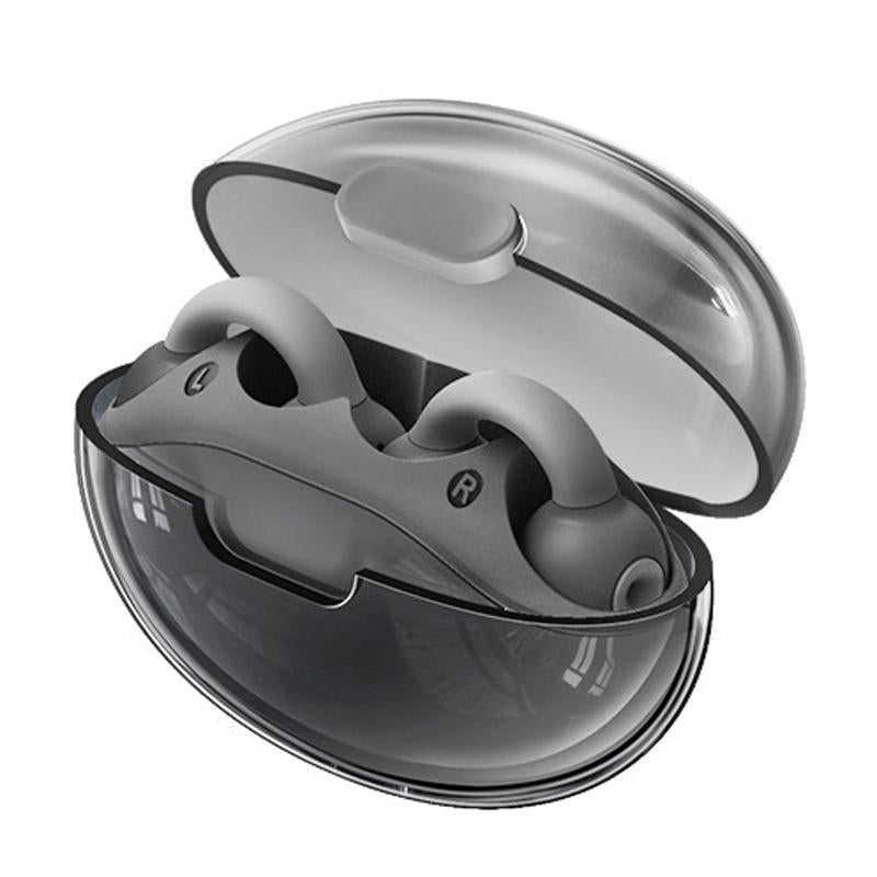 Wireless Bluetooth Earphone - Transparent Ear Clip - Ows Sports - Beige