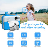 1080p Children's Camera with 2.36 Hd Led Display and Thermal Printing - Instant Capture - Sky Blue - Top-Down View