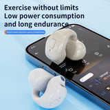 Wireless Clip-on Bluetooth Earphone for Sports and Gaming - White