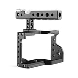Video Camera Cage Stabilizer With Handle For Sony A6600 Black - Top-Down View