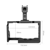 Video Camera Cage Stabilizer With Handle For Sony A6600 Black - Close-Up Angle