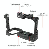 Camera Cage With Nota Slider - Metal Stabilizer Rig Black for Sony Ilme-Fx30 / Fx3 - Top-Down View