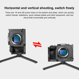 Camera Cage With Nota Slider - Metal Stabilizer Rig Black for Sony Ilme-Fx30 / Fx3 - Rear View