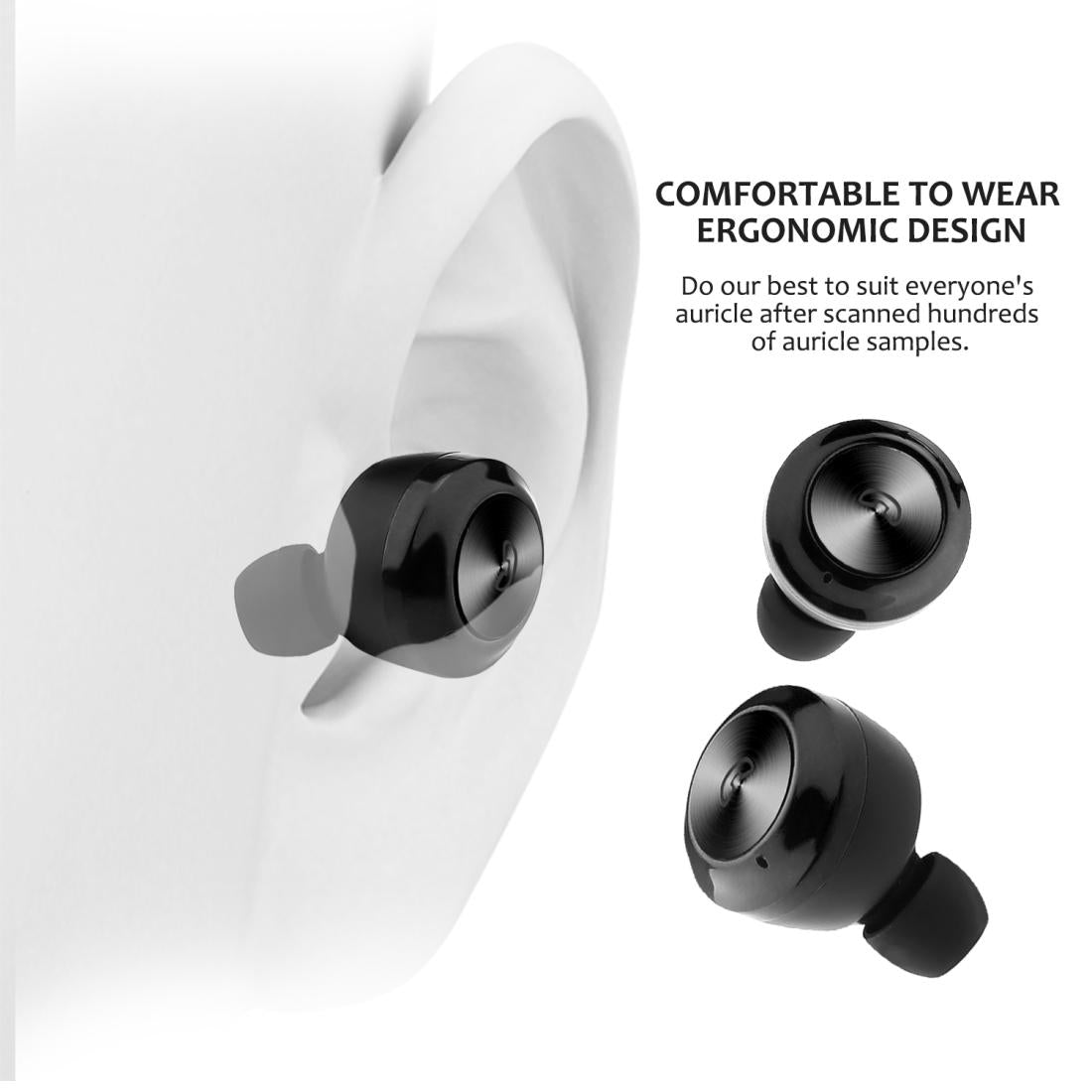 Bluetooth 5.0 Earphones with Magnetic Charging Box - Wireless - Black