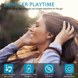 Bluetooth 5.0 Earphones with Magnetic Charging Box - Wireless - Black - Close-Up Angle