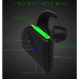 Wireless Bluetooth In-ear Headset with Magnetic Switch & Indicator Light - Black