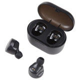 Black A6 True Wireless Earbuds + Charging Box - Front View