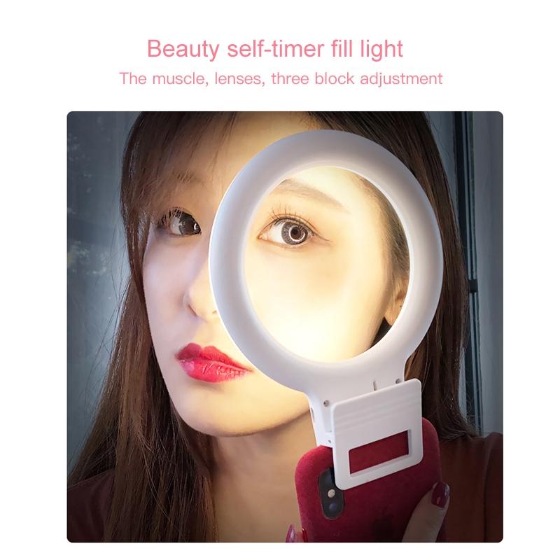 Xj18 Live Self-timer Led Fill Light - Perfect for Live Streaming - Black