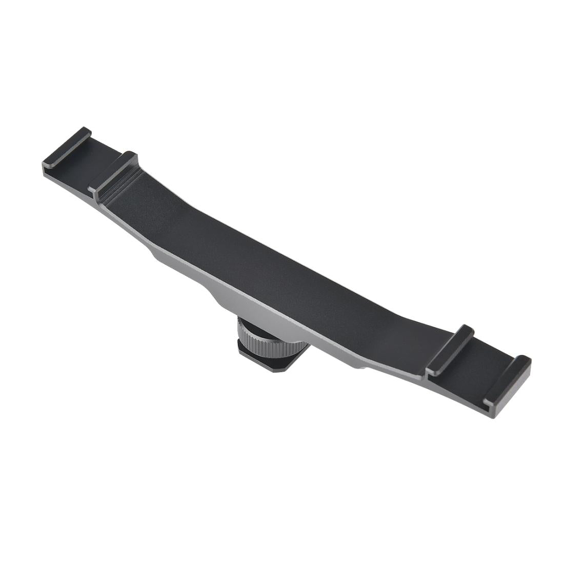 Aluminum Dual Hot / Cold Shoe Mount Adapter Bracket - Black
