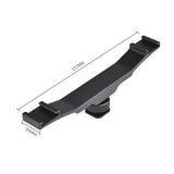Aluminum Dual Hot / Cold Shoe Mount Adapter Bracket - Black