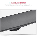 Aluminum Dual Hot / Cold Shoe Mount Adapter Bracket - Black - Rear View