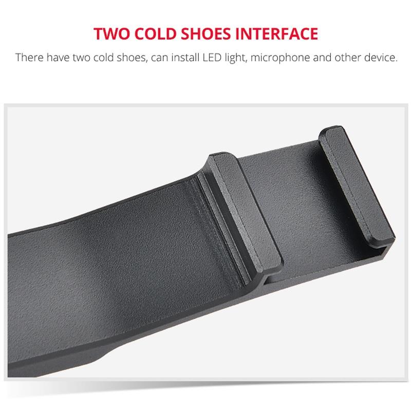 Aluminum Dual Hot / Cold Shoe Mount Adapter Bracket - Black