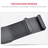 Aluminum Dual Hot / Cold Shoe Mount Adapter Bracket - Black - Low Angle