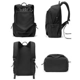 Multifunctional Oxford Laptop Backpack in Black - Side View