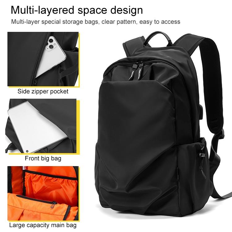 Multifunctional Oxford Laptop Backpack in Black