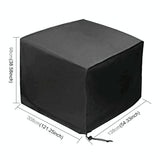 Waterproof Outdoor Furniture Cover - 210d Oxford Cloth - Dust-proof - Anti-uv - Fits Table and Chairs - 308x138x98cm - Black - Side View