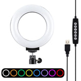 10 Mode Rgbw Led Ring Light with Tripod and Ball Head - 4.7 Inch Curved Surface - Black - Extra Image