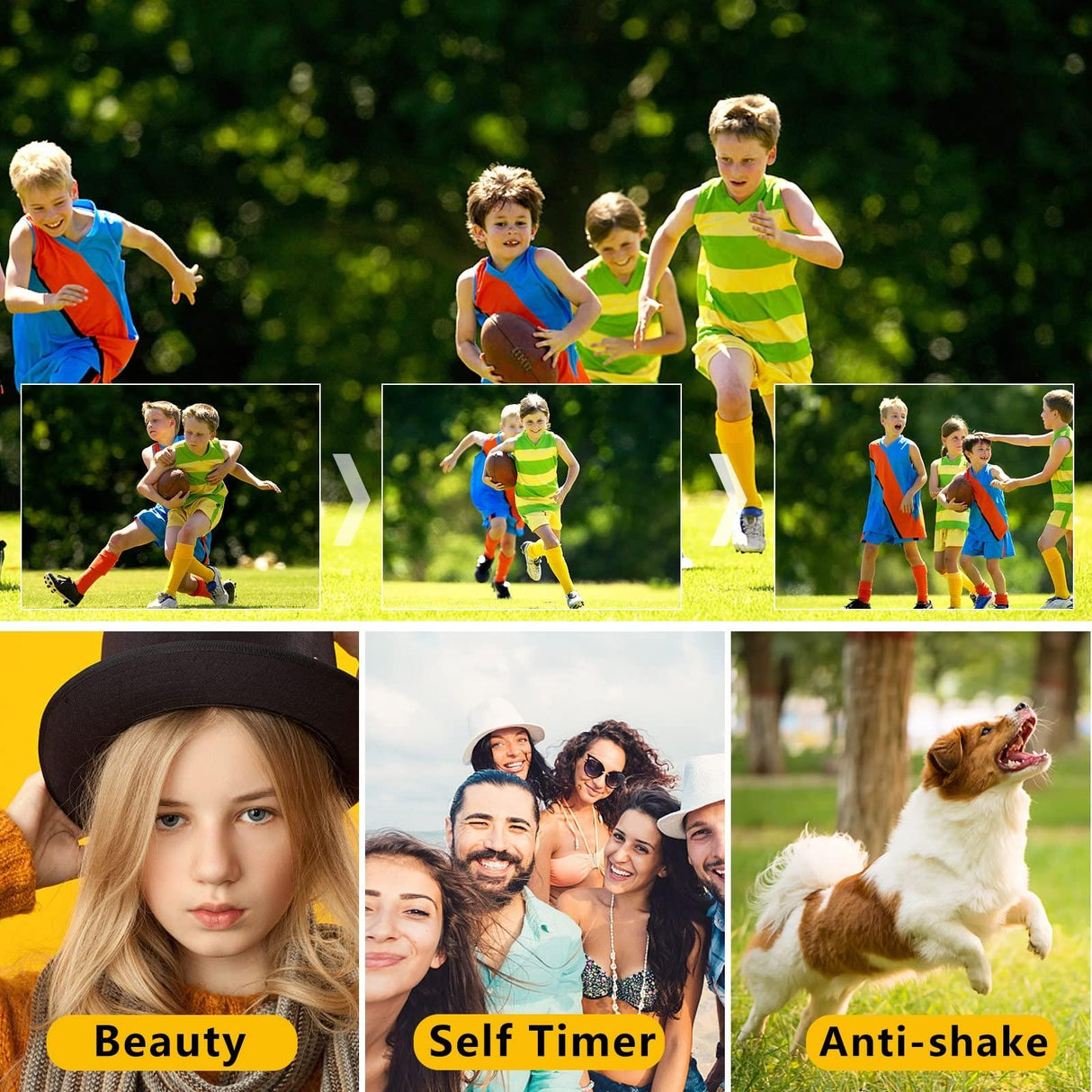 36mp 2.7k Full Hd Digital Camera with 16x Zoom for Children - 2.4 Inch Screen - Black