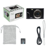 36mp 2.7k Full Hd Digital Camera with 16x Zoom for Children - 2.4 Inch Screen - Black - Close-Up Angle