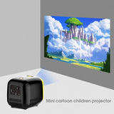 Portable Mini Led Projector With Speaker For Children'S Home Use - Black - Low Angle