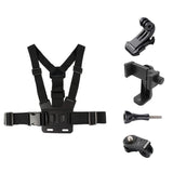 Adjustable Body Mount Belt with Phone Clamp for Action Cameras and Smartphones - Front View