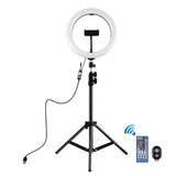 10.2 Rgbw Led Ring Light Kit with Tripod Remote and Phone Clamp - Side View