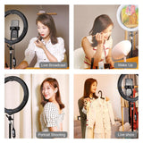 10.2 Rgbw Led Ring Light Kit with Tripod Remote and Phone Clamp - Close-Up Angle