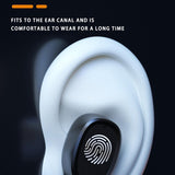Wireless Bluetooth 5.0 Earbuds with Touch Display & Charging Case - Black - Top-Down View