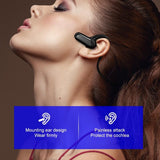 Waterproof Bone Conduction Bluetooth Earphones 5.0 for Sports - Black - Extra Image