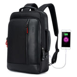 Large Capacity Business Laptop Backpack with Usb Port - Breathable & Stylish Black 30x15x44cm - Front View