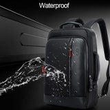Large Capacity Business Laptop Backpack with Usb Port - Breathable & Stylish Black 30x15x44cm - Rear View