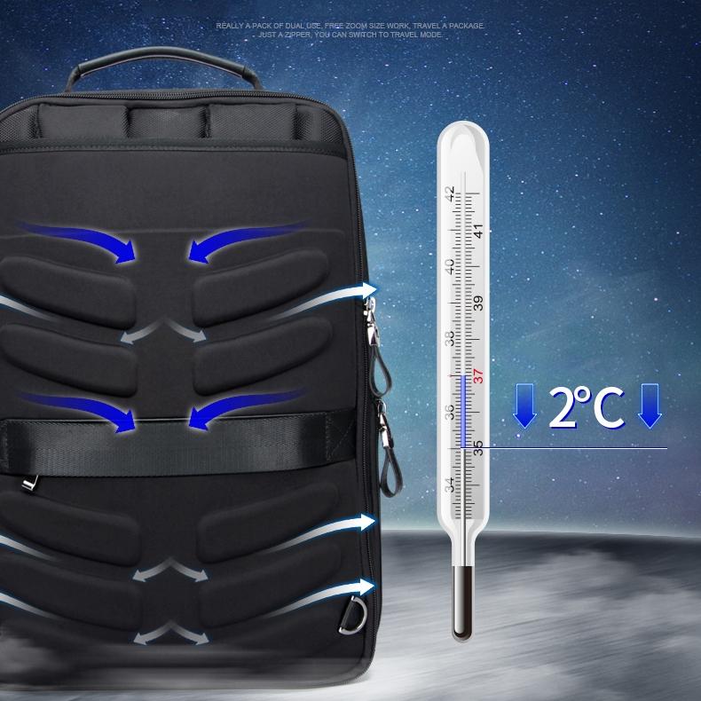 Large Capacity Business Laptop Backpack with Usb Port - Breathable & Stylish Black 30x15x44cm
