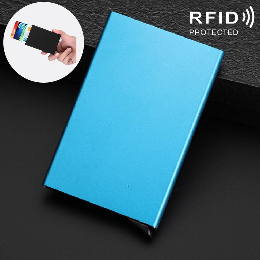 Stainless Steel Pu Business Card Holder Antimagnetic 10X6.2X0.8Cm - Black