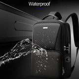 Anti-theft Waterproof Business Backpack for Travel - 30x15x44cm in Black - Top-Down View