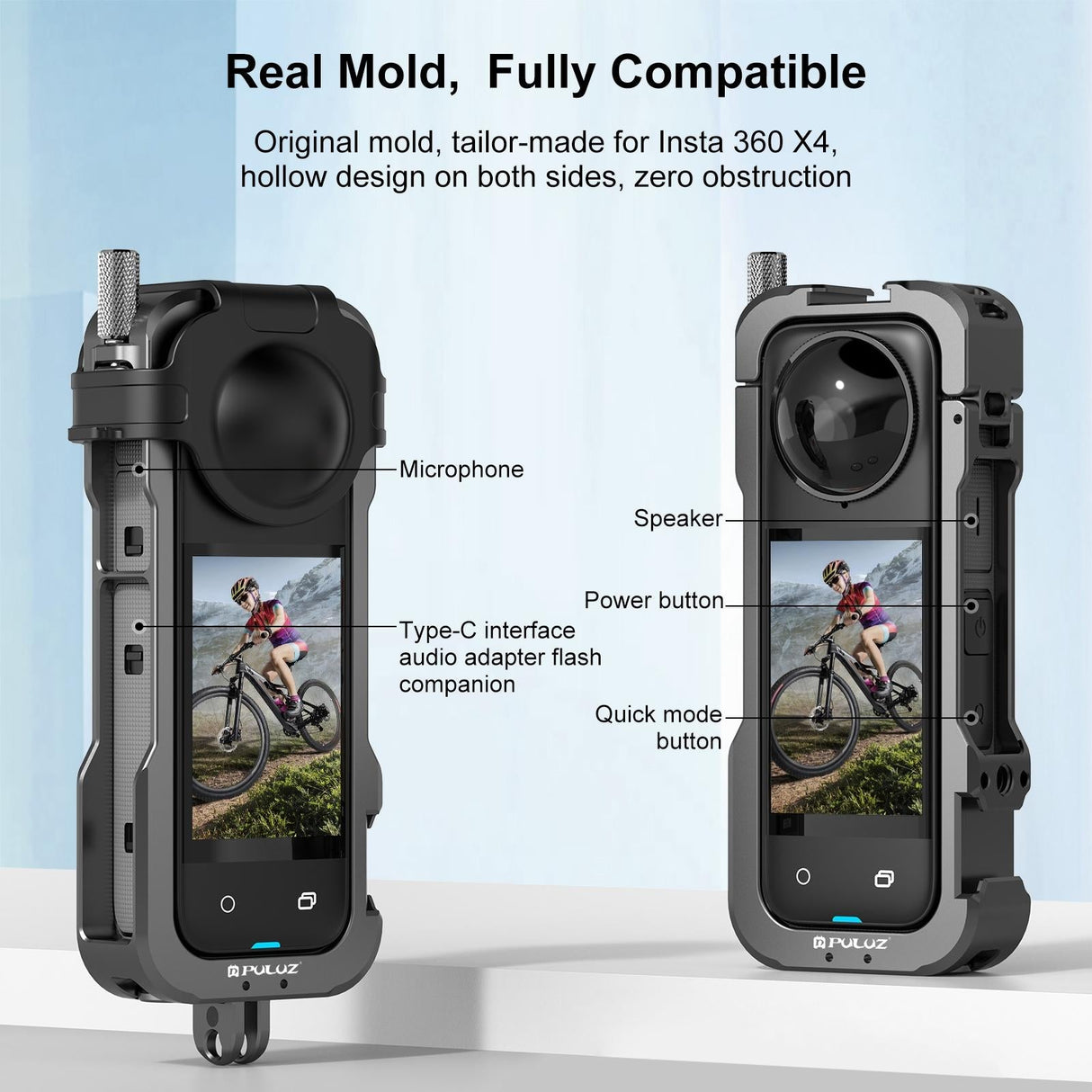 X4 Rig Housing Frame with Lens Cover for Insta360
