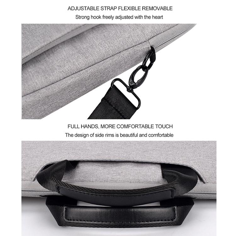 Waterproof Oxford Cloth Laptop Bag with Concealed Handle & Luggage Tie Rod - Black