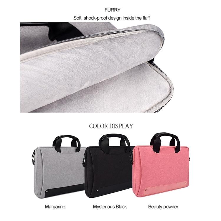Waterproof Oxford Cloth Laptop Bag with Concealed Handle & Luggage Tie Rod - Black