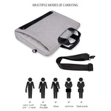 Waterproof Oxford Cloth Laptop Bag with Concealed Handle & Luggage Tie Rod - Black