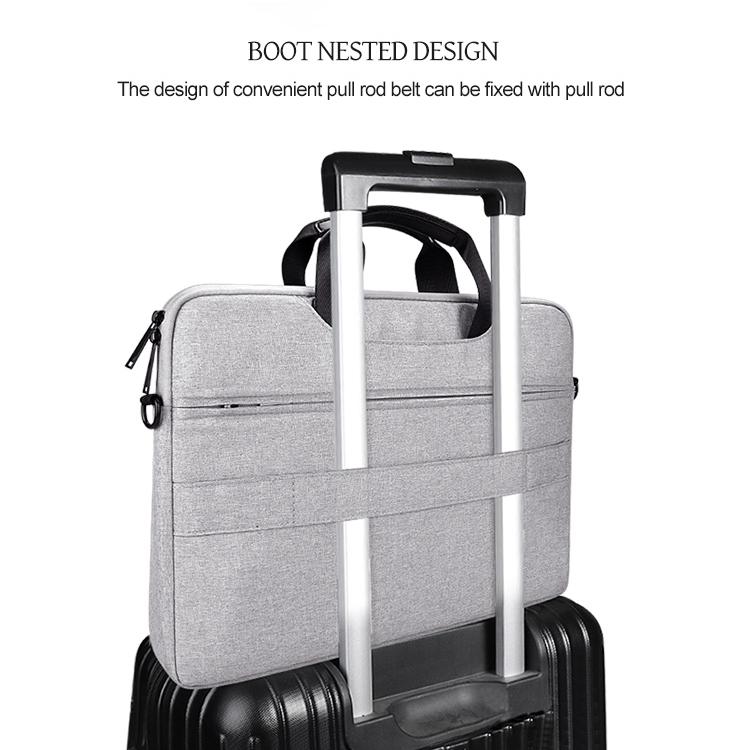 Waterproof Oxford Cloth Laptop Bag with Concealed Handle & Luggage Tie Rod - Black